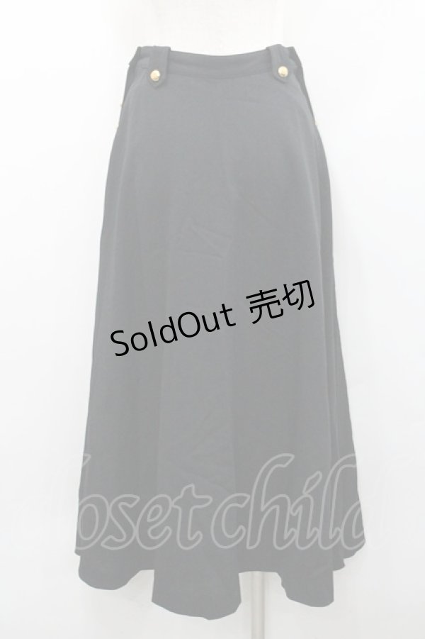 画像2: INGEBORG / 金ボタン付きスカート  ブラック I-26-01-31-092-LO-SK-SA-ZI (2)