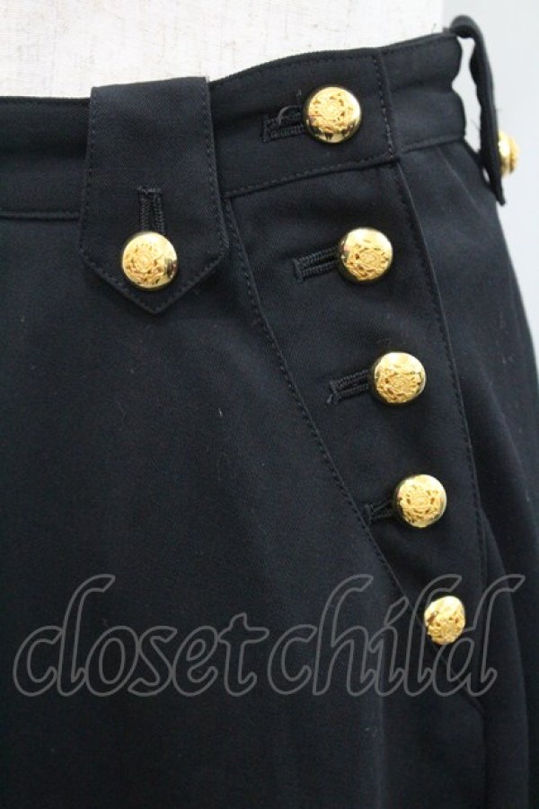 画像3: INGEBORG / 金ボタン付きスカート  ブラック I-26-01-31-092-LO-SK-SA-ZI (3)