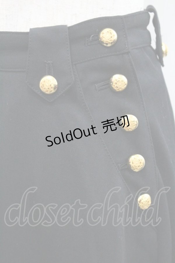 画像3: INGEBORG / 金ボタン付きスカート  ブラック I-26-01-31-092-LO-SK-SA-ZI (3)