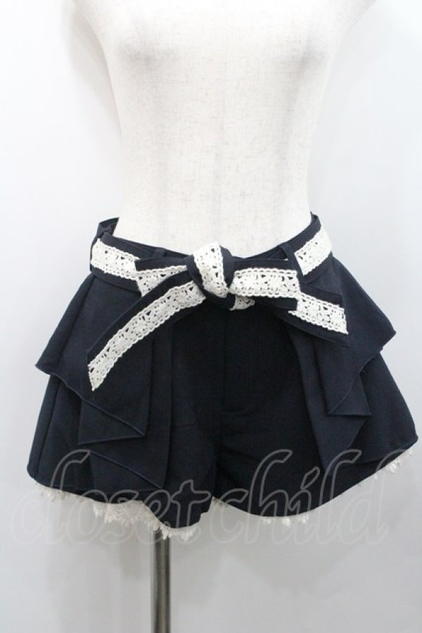 画像1: Ank Rouge / ウエストリボンショートパンツ  ネイビーＸ白 I-26-01-31-094-CA-PA-SA-ZI (1)