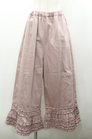 画像: PINK HOUSE / フリル使いワイドパンツ  ピンク I-26-01-31-096-LO-PA-SA-ZI