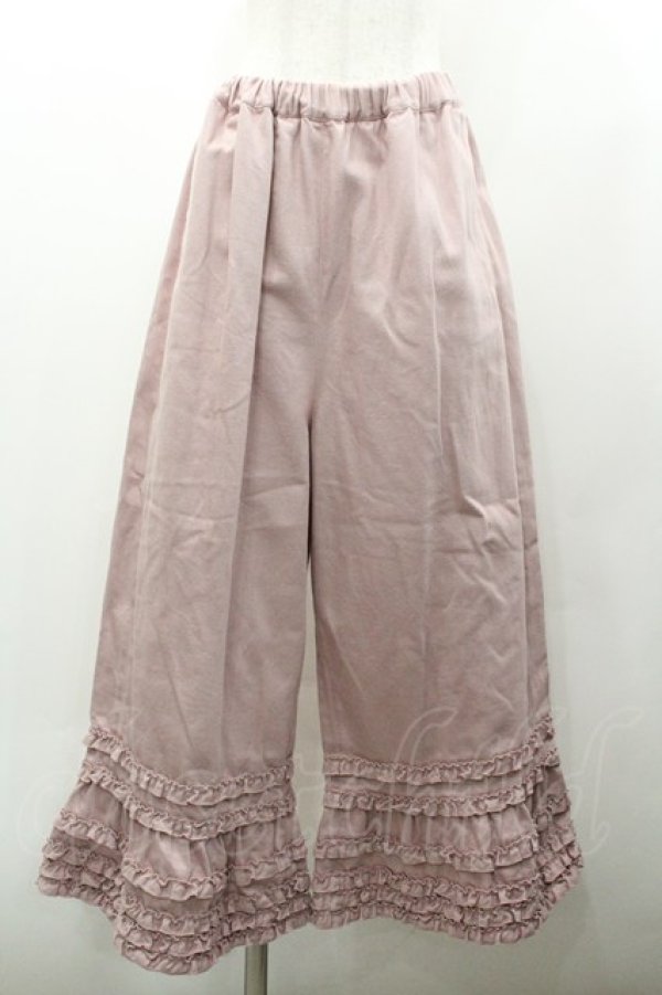 画像1: PINK HOUSE / フリル使いワイドパンツ  ピンク I-26-01-31-096-LO-PA-SA-ZI (1)