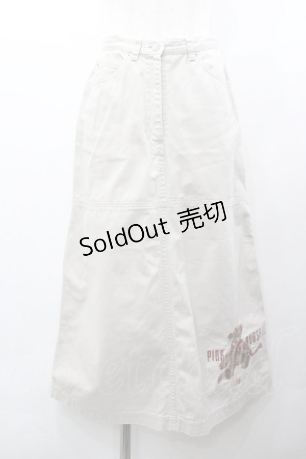 画像1: PINK HOUSE / 裾テディベア刺繍チノスカート M ベージュ I-26-01-31-097-LO-SK-SA-ZI (1)