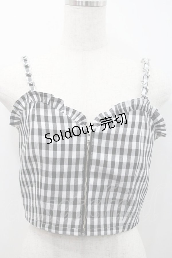 画像1: Ank Rouge / ギンガムチェックビスチェ  黒ｘ白 I-26-01-31-002-CA-TO-SA-ZI (1)