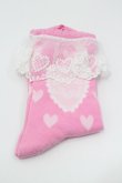 画像1: Angelic Pretty / Diner Heartクルー丈ソックス  ピンク I-26-01-31-102-AP-ZA-SA-ZI (1)
