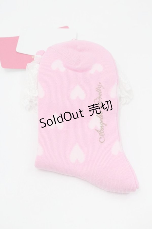 画像2: Angelic Pretty / Diner Heartクルー丈ソックス  ピンク I-26-01-31-102-AP-ZA-SA-ZI (2)