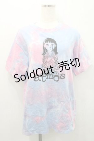 画像: atmos / atmos pink × 楳図かずお 美少女 洗礼 TIE-DYE TEE BLUE  サックスｘピンク I-26-01-31-012-PU-TO-SA-ZI