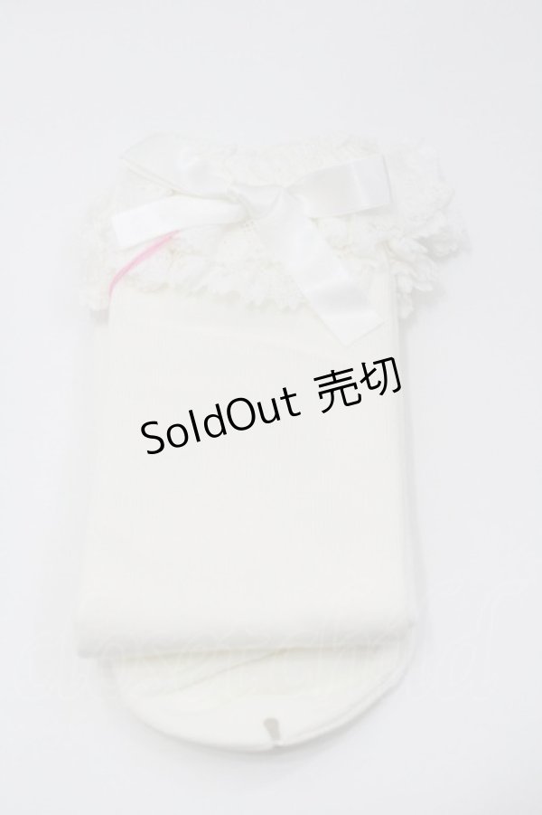 画像1: BABY, THE STARS SHINE BRIGHT / トーションレースハイソックス  白 I-26-01-31-108-0-ZA-SA-ZI (1)