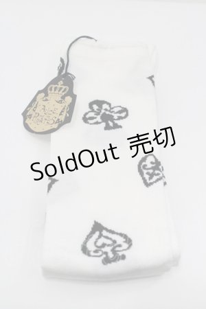 画像: ALICE and the PIRATES / アリスのトランプオーバーニーソックス  白Ｘ黒 I-26-01-31-111-PA-ZA-SA-ZI