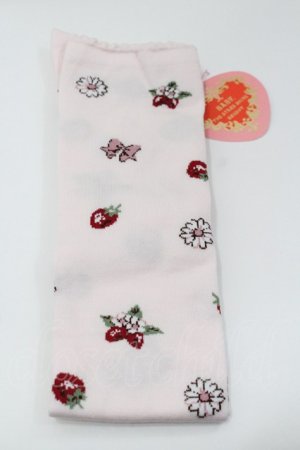 画像: BABY,THE STARS SHINE BRIGHT / Juicy Strawberry Memor柄オーバーニーソックス  ピンク I-26-01-31-113-BA-ZA-SA-ZI