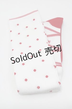 画像: Angelic Pretty / トゥシューズ風オーバーニー  白Ｘ赤 I-26-01-31-114-AP-ZA-SA-ZI