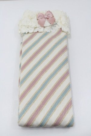 画像: ALICE and the PIRATES / ナナメストライプオーバーニー  アイボリーＸサックスＸピンク I-26-01-31-115-PA-ZA-SA-ZI