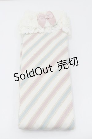 画像: ALICE and the PIRATES / ナナメストライプオーバーニー  アイボリーＸサックスＸピンク I-26-01-31-115-PA-ZA-SA-ZI