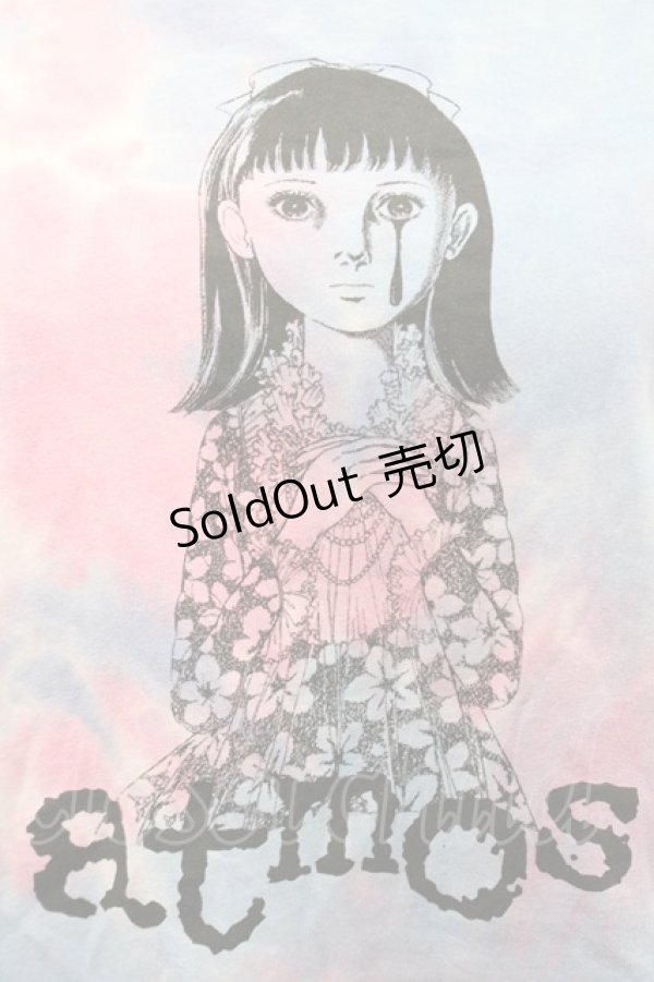 画像3: atmos / atmos pink × 楳図かずお 美少女 洗礼 TIE-DYE TEE BLUE  サックスｘピンク I-26-01-31-012-PU-TO-SA-ZI (3)
