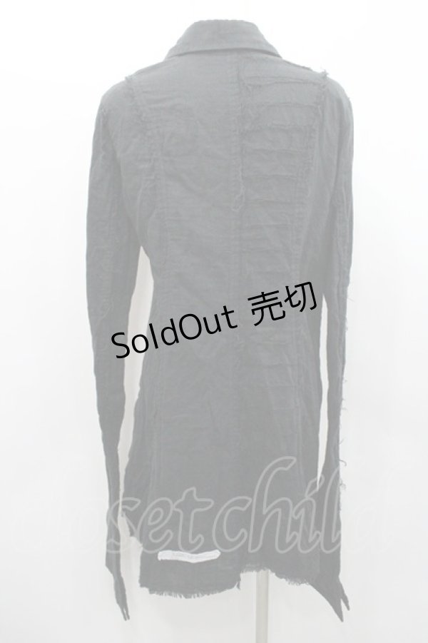 画像2: alice auaa / ガーゼフリルロングシャツ  黒 I-26-01-31-014-AA-BL-SA-ZI (2)