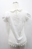 画像2: Ank Rouge / レースパール襟ブラウス風カットソー  白 I-26-01-31-003-CA-TO-SA-ZI (2)