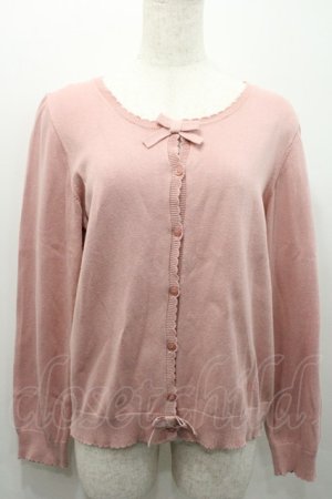 画像: PINK HOUSE / ロゴ刺繍ニットカーディガン  ピンク I-26-01-31-021-LO-TO-SA-ZI