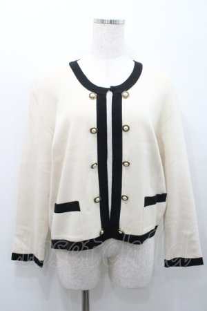 画像: INGEBORG / 金ボタンボレロカーディガン  アイボリー I-26-01-31-023-LO-TO-SA-ZI