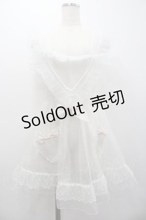 画像: BABY,THE STARS SHINE BRIGHT / オーガンジーハートエプロン  白 I-26-02-01-034-BA-OP-TE-ZI