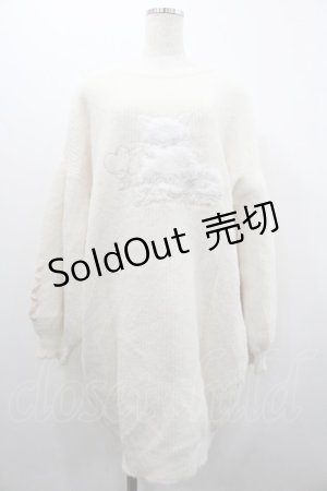 画像: Amavel / ねこニットワンピース  白 I-26-02-01-040-CA-OP-SA-ZI