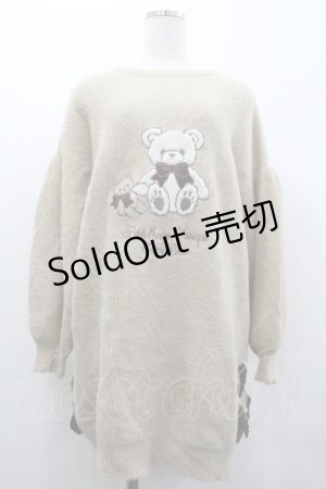 画像: Amavel / くまとうさぎのなかよしニットワンピース  ブラウン I-26-02-01-041-CA-OP-SA-ZI