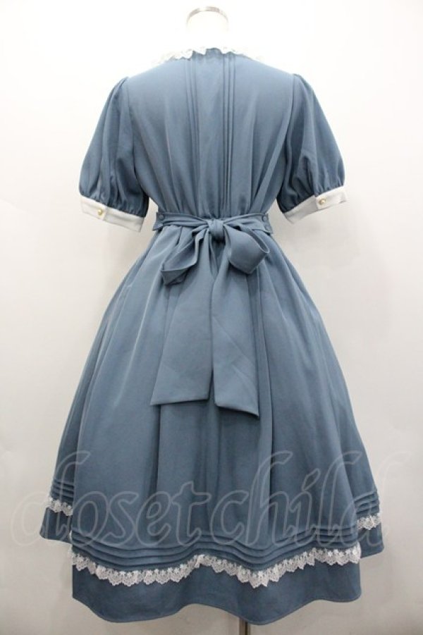 画像2: Amavel / Mademoiselle Reverieワンピース  サックスＸ白 I-26-02-01-042-CA-OP-SA-ZI (2)