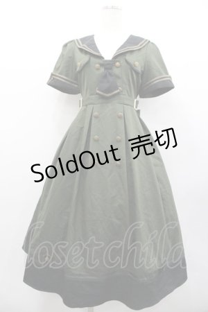 画像: Amavel / Guardianセーラーミリタリーミドル丈ワンピース  カーキ I-26-02-01-044-CA-OP-SA-ZI