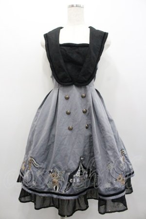 画像: Amavel / Starry Bear Circusジャンパースカート  グレーＸ黒 I-26-02-01-049-CA-OP-SA-ZI