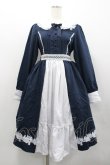 画像1: axes femme kawaii / 童話の小公女ワンピース  紺Ｘ白 I-26-02-01-050-AX-OP-SA-ZI (1)