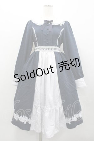 画像: axes femme kawaii / 童話の小公女ワンピース  紺Ｘ白 I-26-02-01-050-AX-OP-SA-ZI