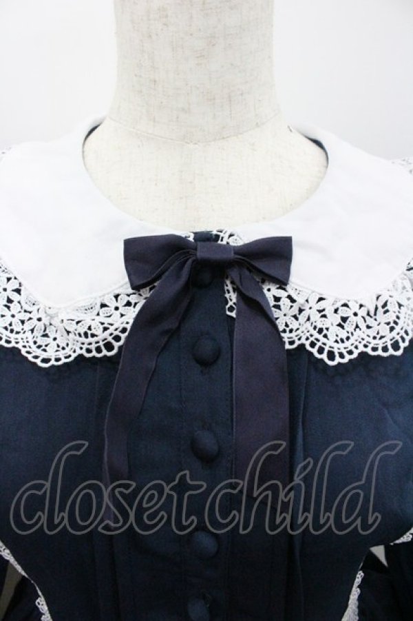 画像3: axes femme kawaii / 童話の小公女ワンピース  紺Ｘ白 I-26-02-01-050-AX-OP-SA-ZI (3)