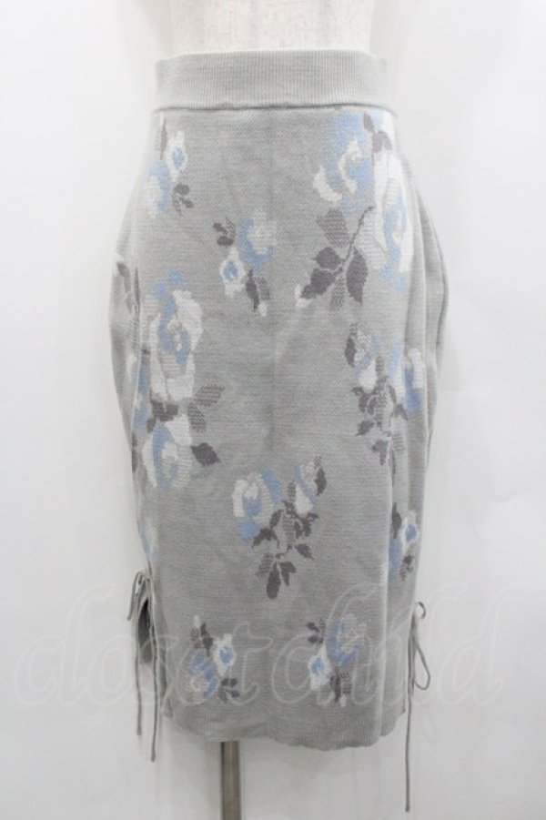 画像3: axes femme / フラワーニットトップス&スカートセットアップ  グレー I-26-02-01-052-AX-TO-SA-ZI (3)