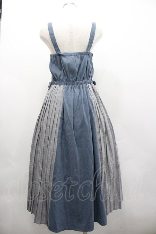 画像2: axes femme POETIQUE / チェック切替ジャンパースカート  ブルーＸチェック I-26-02-01-057-AX-OP-SA-ZI (2)