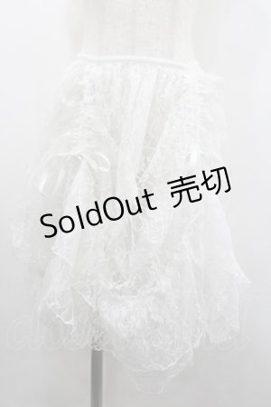 画像: axes femme kawaii / レースドロストオーバースカート  白 I-26-02-01-007-AX-SK-SA-ZI