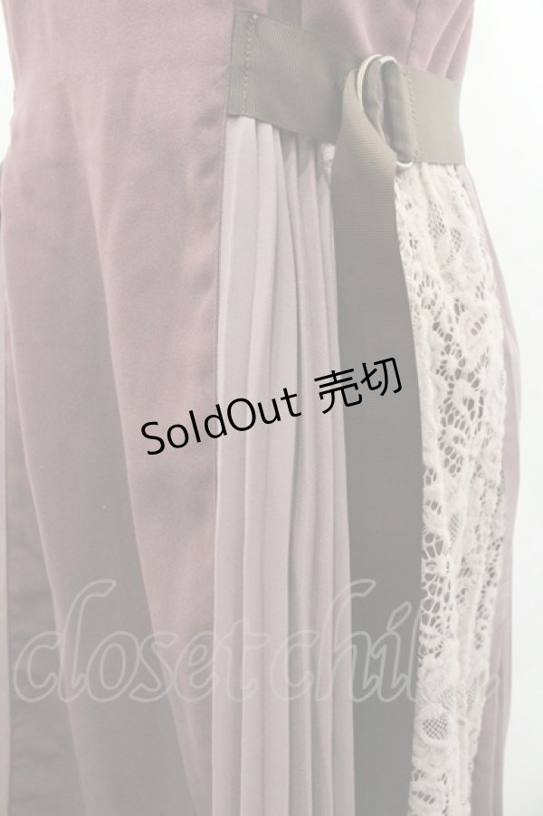 画像3: axes femme / サイドベルトプリーツジャンパースカート  ボルドー I-26-02-01-060-AX-OP-SA-ZI (3)