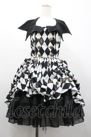 画像: ATELIER PIERROT / Batwing Waltz ドレス  黒Ｘ白 I-26-02-01-061-EL-OP-SA-ZI