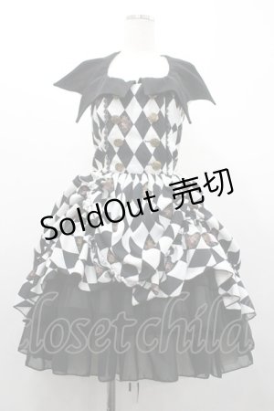 画像: ATELIER PIERROT / Batwing Waltz ドレス  黒Ｘ白 I-26-02-01-061-EL-OP-SA-ZI