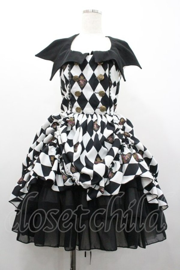 画像1: ATELIER PIERROT / Batwing Waltz ドレス  黒Ｘ白 I-26-02-01-061-EL-OP-SA-ZI (1)