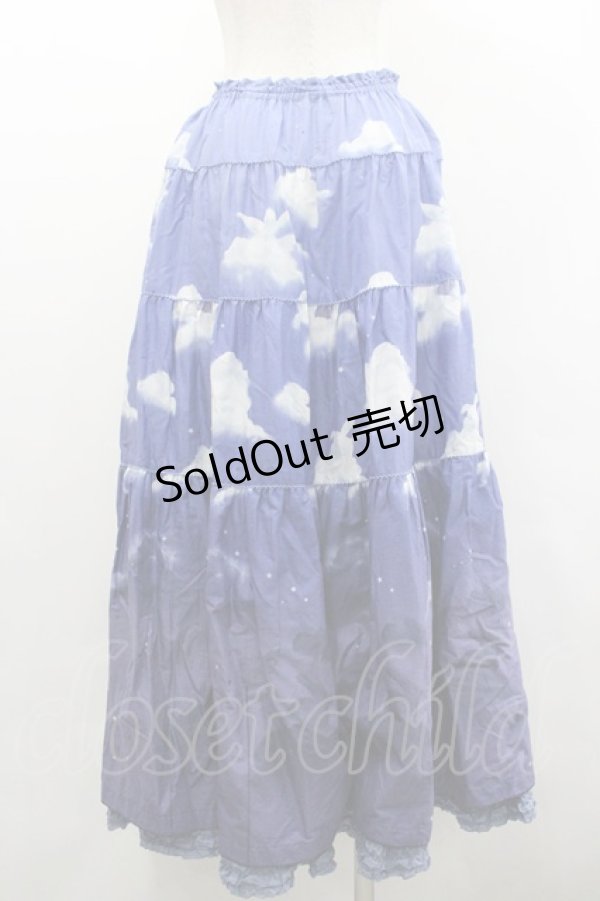 画像2: PINK HOUSE / 空プリントスカート  パープル I-26-02-01-001-LO-SK-SA-ZI (2)