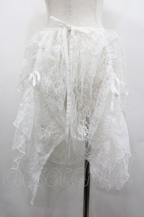 画像2: axes femme kawaii / レースドロストオーバースカート  白 I-26-02-01-007-AX-SK-SA-ZI (2)