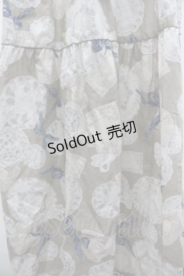 画像3: PINK HOUSE / レースペーパープリントワンピース  グレー I-26-02-01-064-LO-OP-SA-ZI (3)