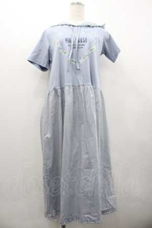 画像: PINK HOUSE / ハートプリントフードワンピース  青 I-26-02-01-065-LO-OP-SA-ZI