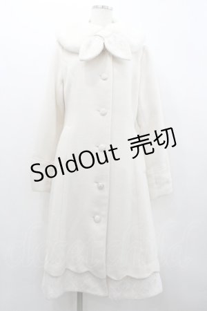 画像: axes femme POETIQUE / ファーティペットロングコート  アイボリー I-26-02-01-066-AX-CO-SA-ZI