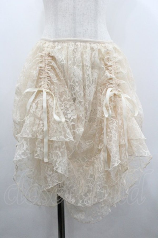 画像1: axes femme kawaii / レースドロストオーバースカート  生成り I-26-02-01-008-AX-SK-SA-ZI (1)