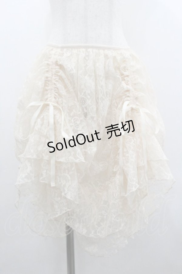 画像1: axes femme kawaii / レースドロストオーバースカート  生成り I-26-02-01-008-AX-SK-SA-ZI (1)