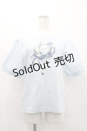 画像: PINK HOUSE / ローズリースプリントカットソー  サックス I-26-02-01-073-LO-TO-SA-ZI