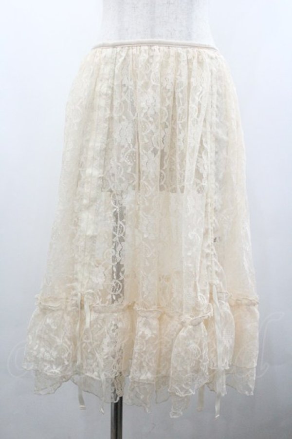 画像3: axes femme kawaii / レースドロストオーバースカート  生成り I-26-02-01-008-AX-SK-SA-ZI (3)
