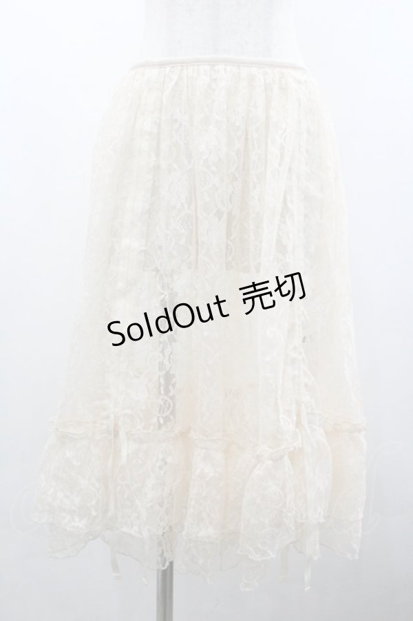 画像3: axes femme kawaii / レースドロストオーバースカート  生成り I-26-02-01-008-AX-SK-SA-ZI (3)