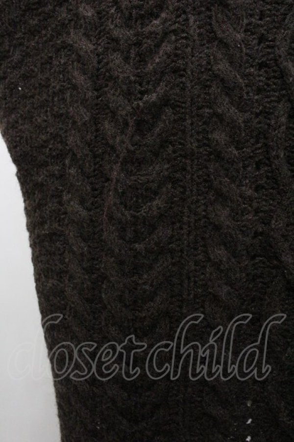 画像3: INGEBORG / ケミカルレースコンビアラン編ニットベスト  ブラウン I-26-02-01-075-LO-TO-SA-ZI (3)