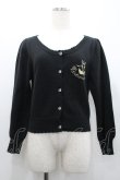 画像1: metamorphose / リボンスワン刺繍ニットカーディガン  黒Ｘゴールド I-26-02-01-076-ME-TO-SA-ZI (1)